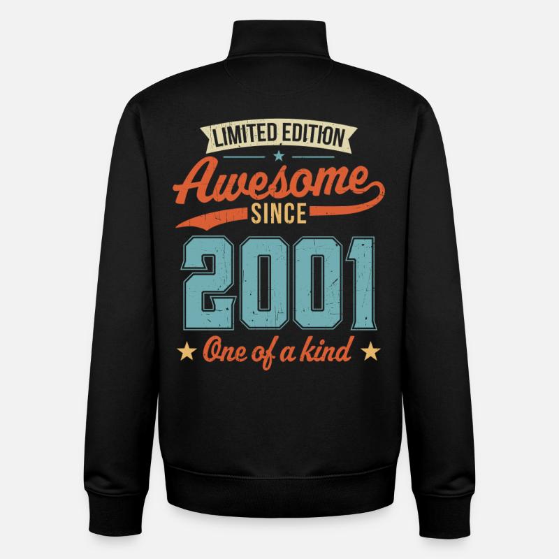 Genial seit 2001 - Unisex Organic Zip Sweatshirt von Stanley/Stella - Schwarz