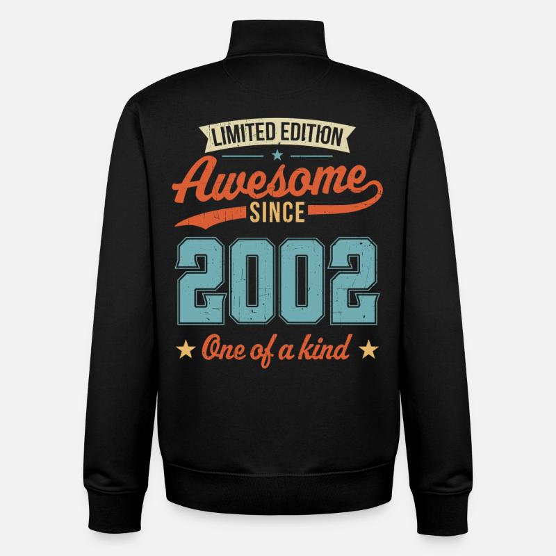 Awesome Since 2002 - Unisex Organic Zip Sweatshirt by Stanley/Stella - black