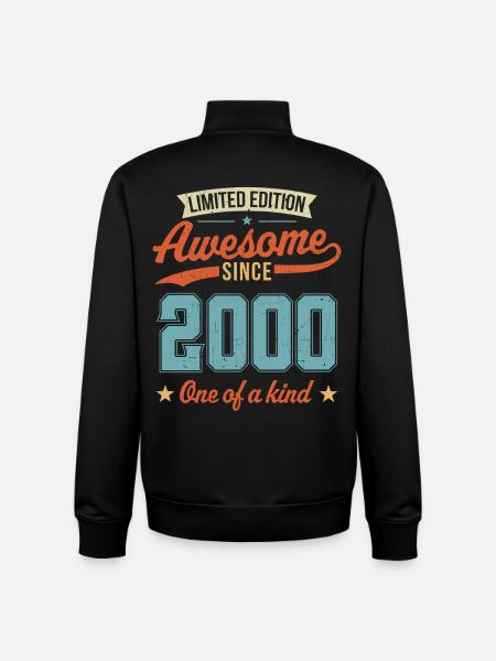 Awesome Since 2000 - Unisex Organic Zip Sweatshirt by Stanley/Stella - black