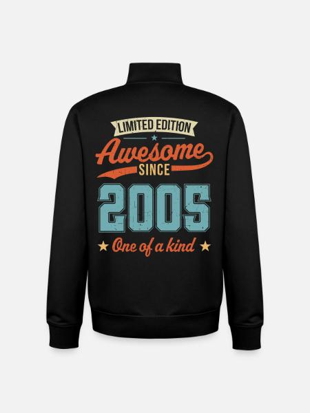 Awesome Since 2005 - Unisex Organic Zip Sweatshirt by Stanley/Stella - black