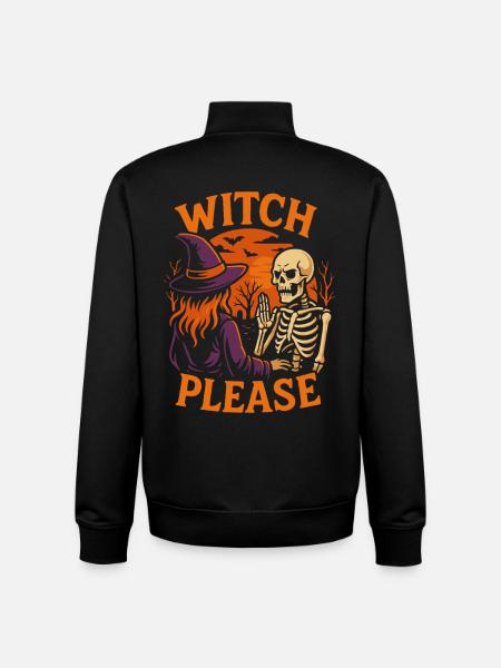 Witch Please Halloween Costume Party Saying - Unisex Organic Zip Sweatshirt by Stanley/Stella - black