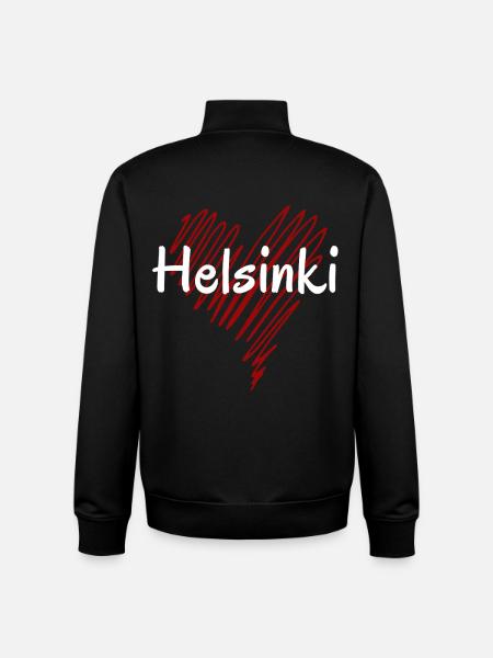 I Love Helsinki, Helsinki Finland - Unisex Organic Zip Sweatshirt by Stanley/Stella - black