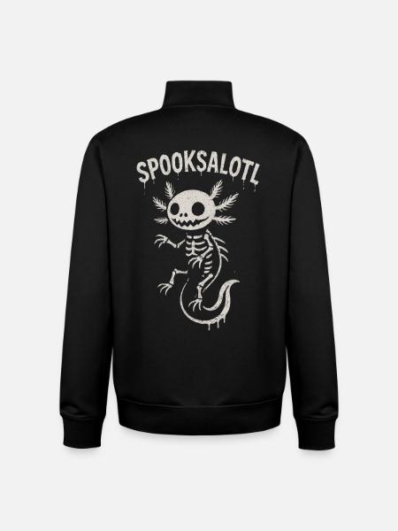 Spooksalotl Skeleton Axolotl Halloween - Unisex Organic Zip Sweatshirt by Stanley/Stella - black