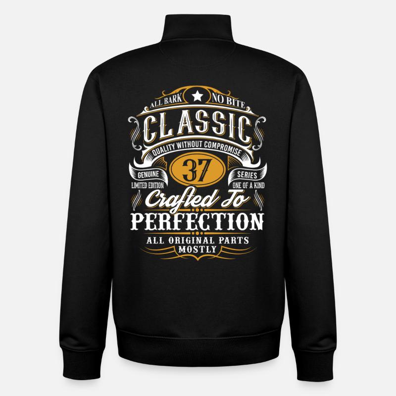 37e anniversaire - Sweat zippé unisexe en coton bio Stanley/Stella - noir