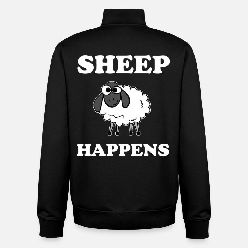 Sheep Happens - Unisex Organic Zip Sweatshirt by Stanley/Stella - black