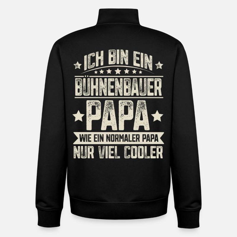 Bâtisseur de scène Papa - Sweat zippé unisexe en coton bio Stanley/Stella - noir