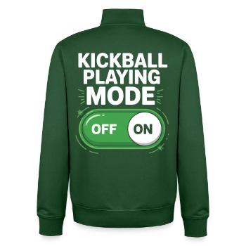 Kickball Game Mode On Off - Unisex Organic Zip Sweatshirt by Stanley/Stella - bottle green - Back - AI Model Male 185 dark (185cm)