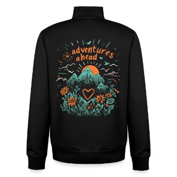 Adventures ahead - Unisex Organic Zip Sweatshirt von Stanley/Stella - Schwarz - Hinten - AI Model Male 185 light (185cm)