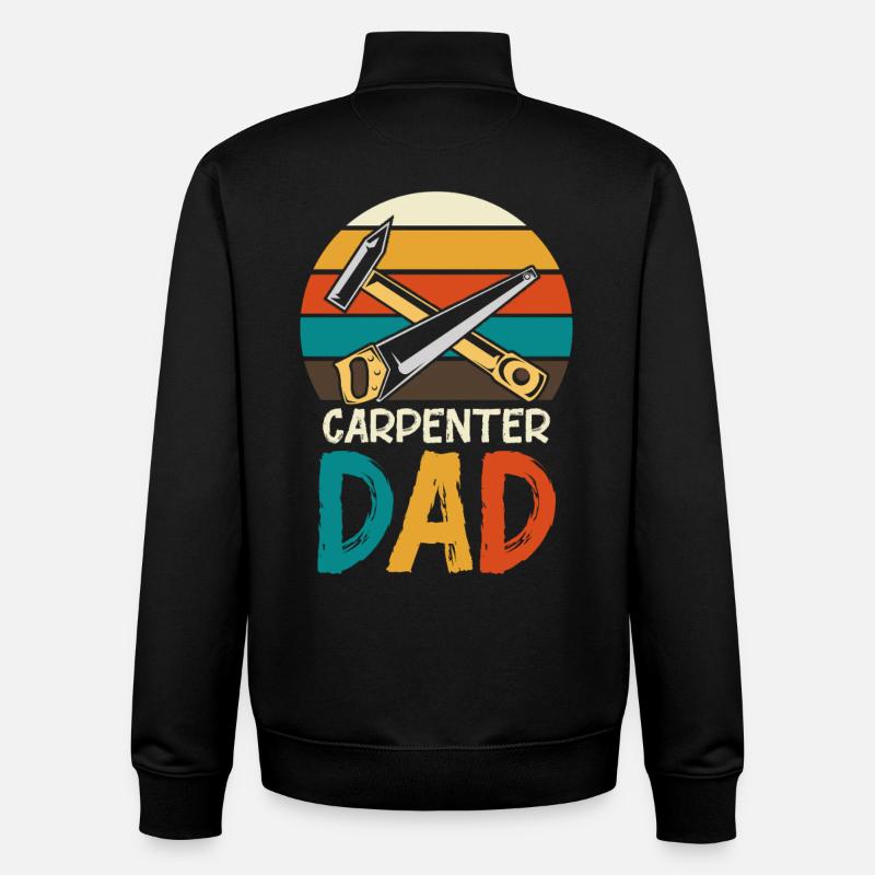 Carpenter Father Retro Tools - Unisex Organic Zip Sweatshirt by Stanley/Stella - black