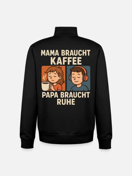 Mom needs coffee, dad needs rest - Unisex Organic Zip Sweatshirt by Stanley/Stella - black