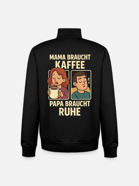 Mom needs coffee, dad needs rest - Unisex Organic Zip Sweatshirt by Stanley/Stella - black