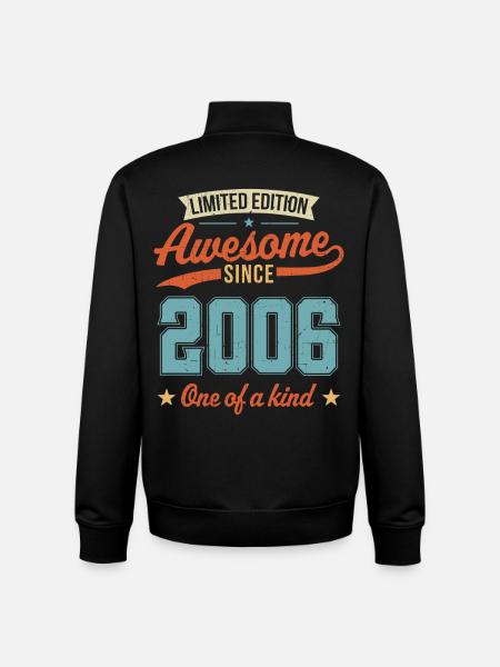 Awesome Since 2006 - Unisex Organic Zip Sweatshirt by Stanley/Stella - black