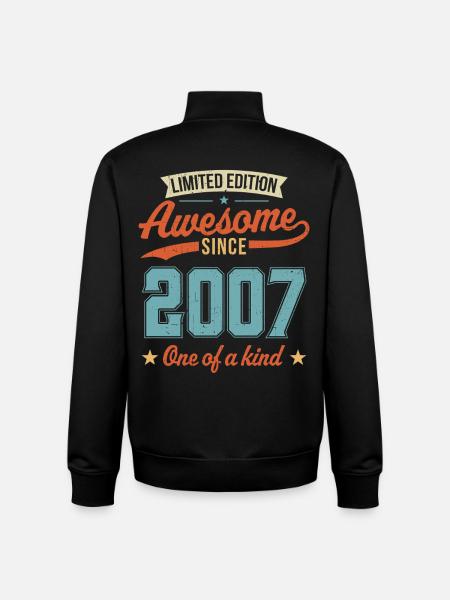Awesome Since 2007 - Unisex Organic Zip Sweatshirt by Stanley/Stella - black