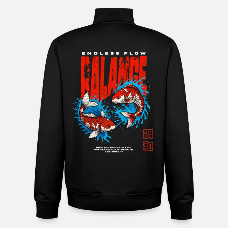 Balance - Koi Fische - Endless Flow - Unisex Organic Zip Sweatshirt von Stanley/Stella - Schwarz