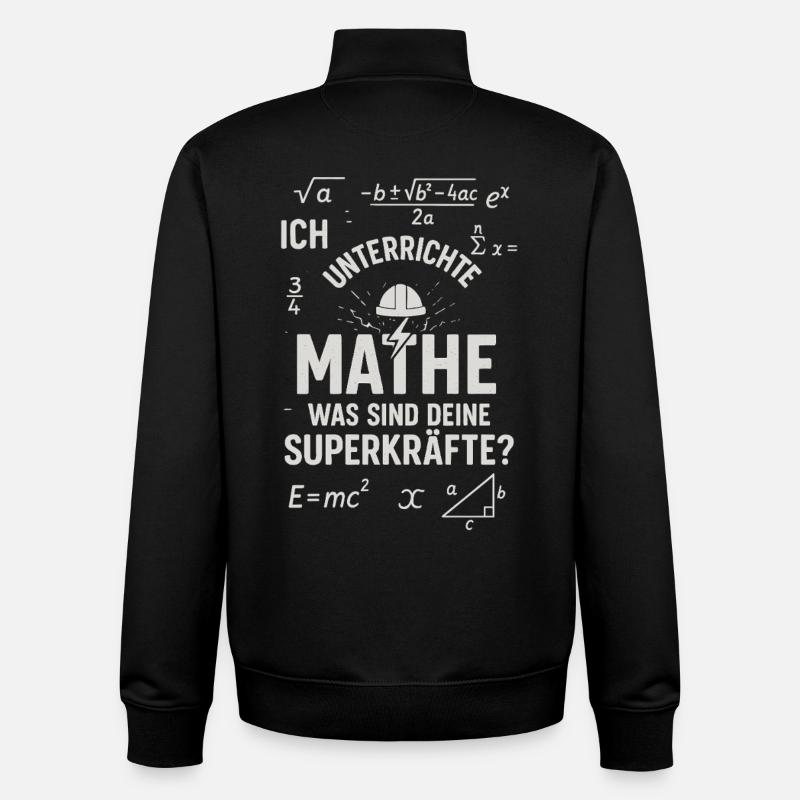 Math Superpowers – I Distinguish Math Teachers - Unisex Organic Zip Sweatshirt by Stanley/Stella - black