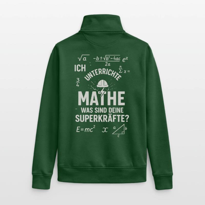 Math Superpowers – I Distinguish Math Teachers Unisex Organic Zip Sweatshirt by Stanley/Stella