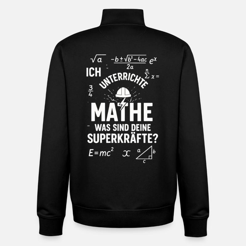 Math Superpowers – I Teach Teachers - Unisex Organic Zip Sweatshirt by Stanley/Stella - black