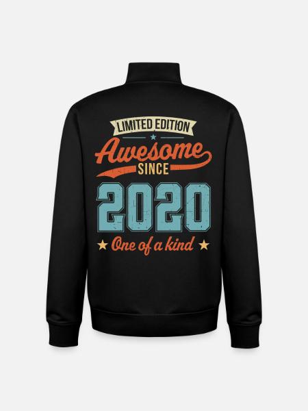 Awesome Since 2020 - Unisex Organic Zip Sweatshirt by Stanley/Stella - black