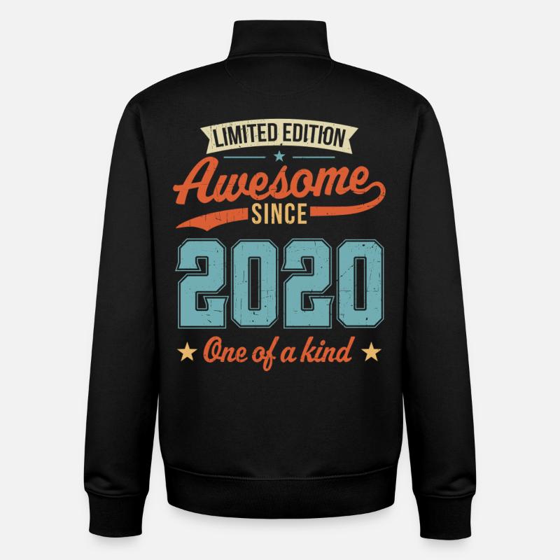 Awesome Since 2020 - Unisex Organic Zip Sweatshirt by Stanley/Stella - black