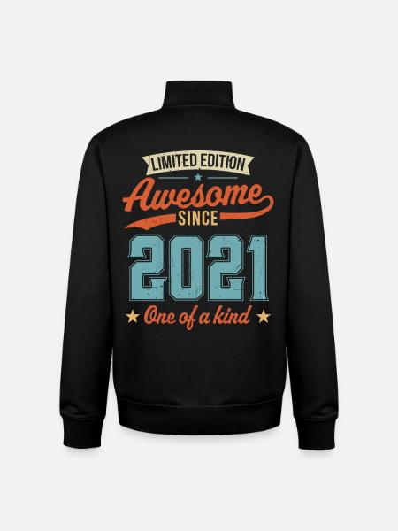 Awesome Since 2021 - Unisex Organic Zip Sweatshirt by Stanley/Stella - black