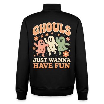 Les goules veulent juste s’amuser Costume d’Halloween - Sweat zippé unisexe en coton bio Stanley/Stella - noir - Dos - AI Model Male 185 light (185cm)