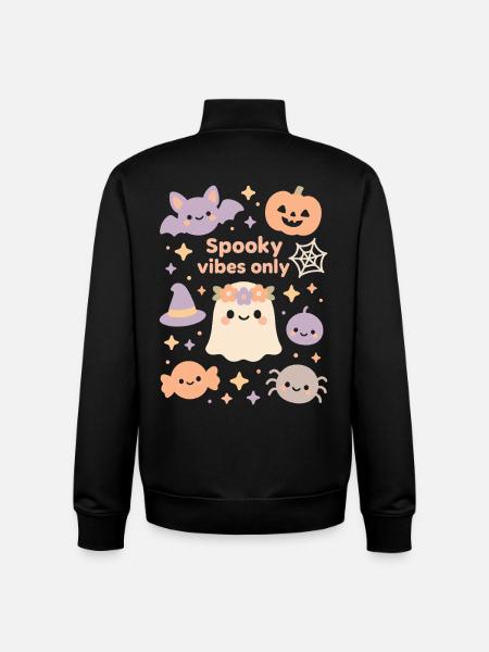 Spooky Vibes Only Halloween Costume Fun - Unisex Organic Zip Sweatshirt by Stanley/Stella - black