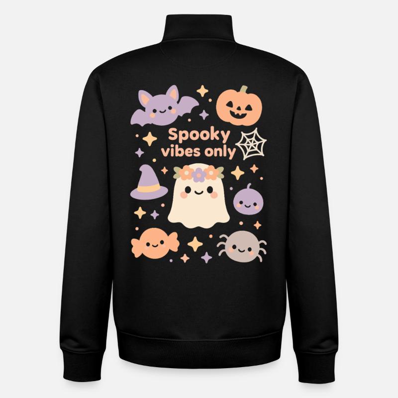 Spooky Vibes Only Halloween Costume Fun - Sweat zippé unisexe en coton bio Stanley/Stella - noir