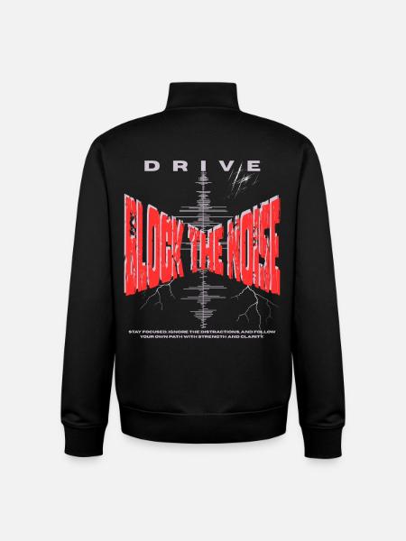 Bloquez le bruit - Focus & Drive - Sweat zippé unisexe en coton bio Stanley/Stella - noir