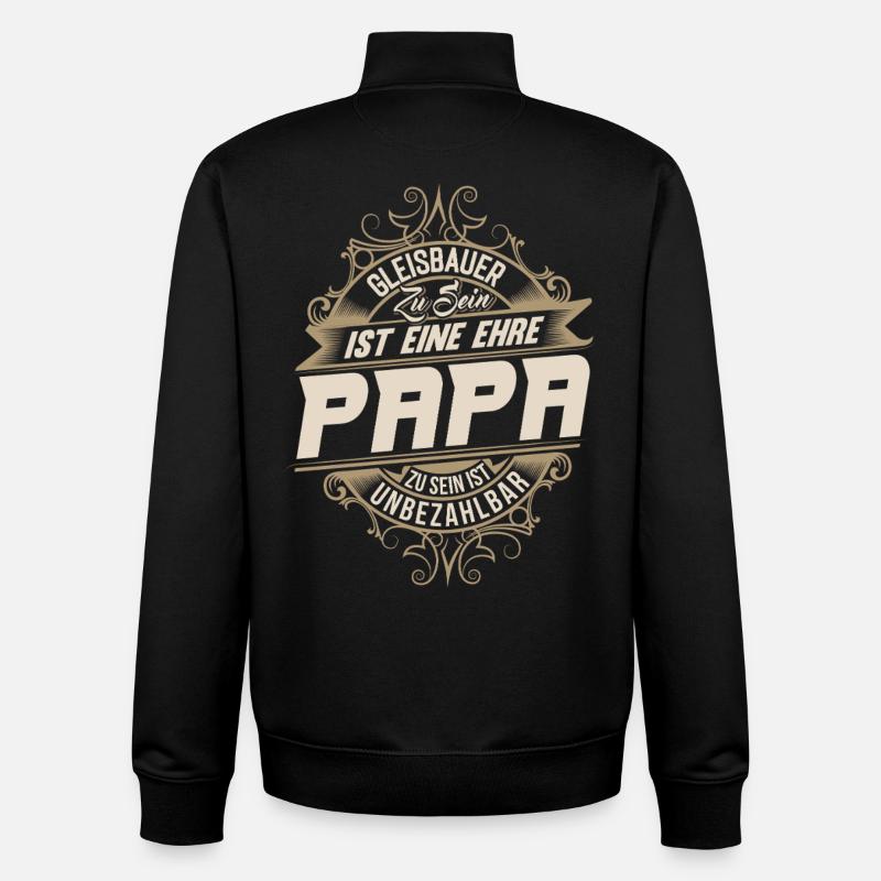 Gleisbauer Papa - Unisex Organic Zip Sweatshirt von Stanley/Stella - Schwarz