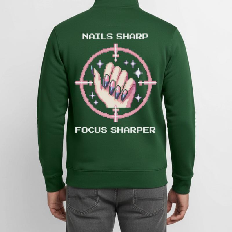 Sharp nails, even sharper focus | Girly Edge Unisex Organic Zip Sweatshirt by Stanley/Stella