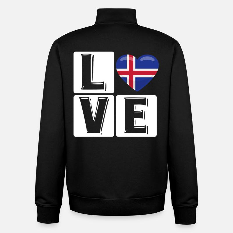 L Liebe Island Herz - Unisex Organic Zip Sweatshirt von Stanley/Stella - Schwarz