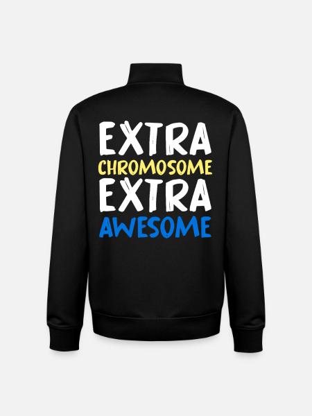 Extra Chromosome Extra Awesome - Unisex Organic Zip Sweatshirt by Stanley/Stella - black