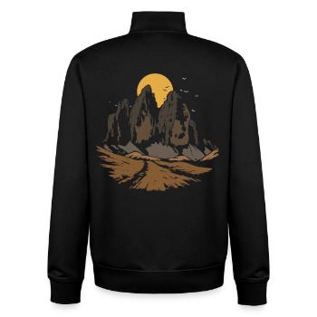 Dolomites Trois sommets Tre Cime di Lavaredo Mountain - Sweat zippé unisexe en coton bio Stanley/Stella - noir - Dos - AI Model Male 185 light (185cm)