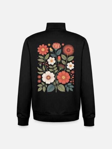Botanical Flower Diversity Garden Meadow Nature - Unisex Organic Zip Sweatshirt by Stanley/Stella - black