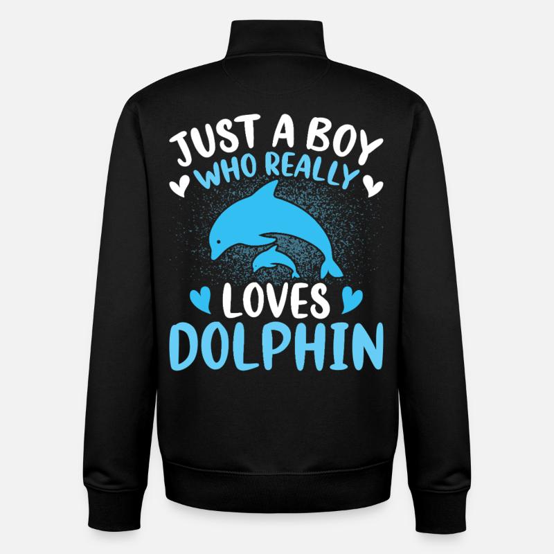 Dolphin - Unisex Organic Zip Sweatshirt by Stanley/Stella - black