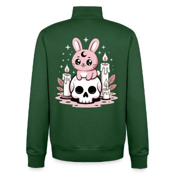 Lapin Goth Kawaii Pastel - Sweat zippé unisexe en coton bio Stanley/Stella - vert bouteille - Dos - AI Model Male 185 dark (185cm)