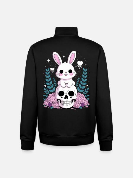 Kawaii Pastel Goth Hase - Unisex Organic Zip Sweatshirt von Stanley/Stella - Schwarz