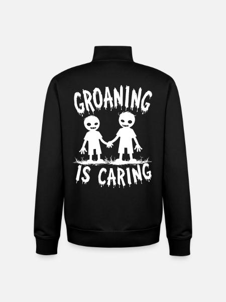 Groaning is Caring Zombie Humor - Unisex Organic Zip Sweatshirt by Stanley/Stella - black