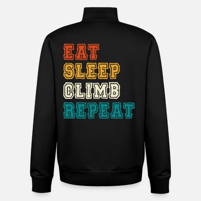 Eat Sleep Climb Repeat Design - Unisex Organic Zip Sweatshirt by Stanley/Stella - black