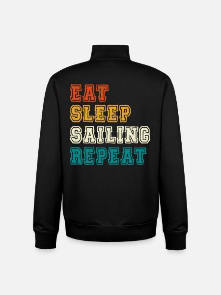 Eat Sleep Sailing Repeat - Unisex Organic Zip Sweatshirt by Stanley/Stella - black