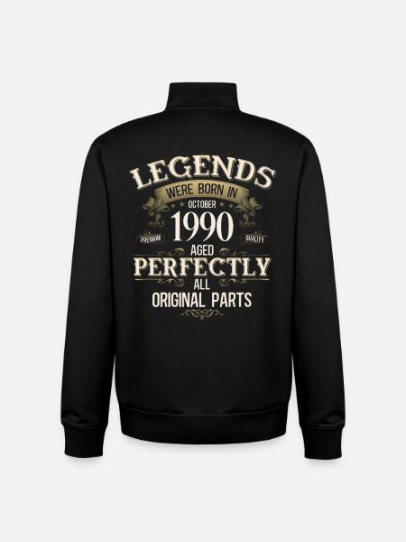 35th Birthday Legend October 1990 - Unisex Organic Zip Sweatshirt by Stanley/Stella - black