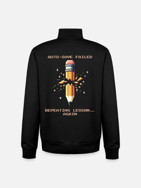 Autosave failed | Repeat lesson - Unisex Organic Zip Sweatshirt by Stanley/Stella - black