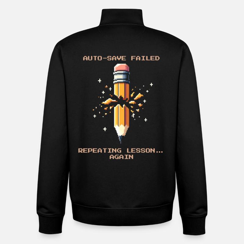 Autosave failed | Repeat lesson - Unisex Organic Zip Sweatshirt by Stanley/Stella - black
