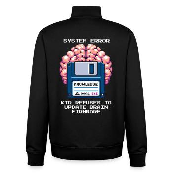 Systemfehler: Update verweigert | Homeschool - Unisex Organic Zip Sweatshirt von Stanley/Stella - Schwarz - Hinten - AI Model Male 185 light (185cm)