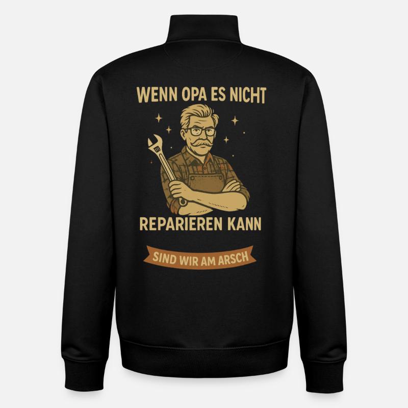 Chemise de retour de grand-père - Sweat zippé unisexe en coton bio Stanley/Stella - noir