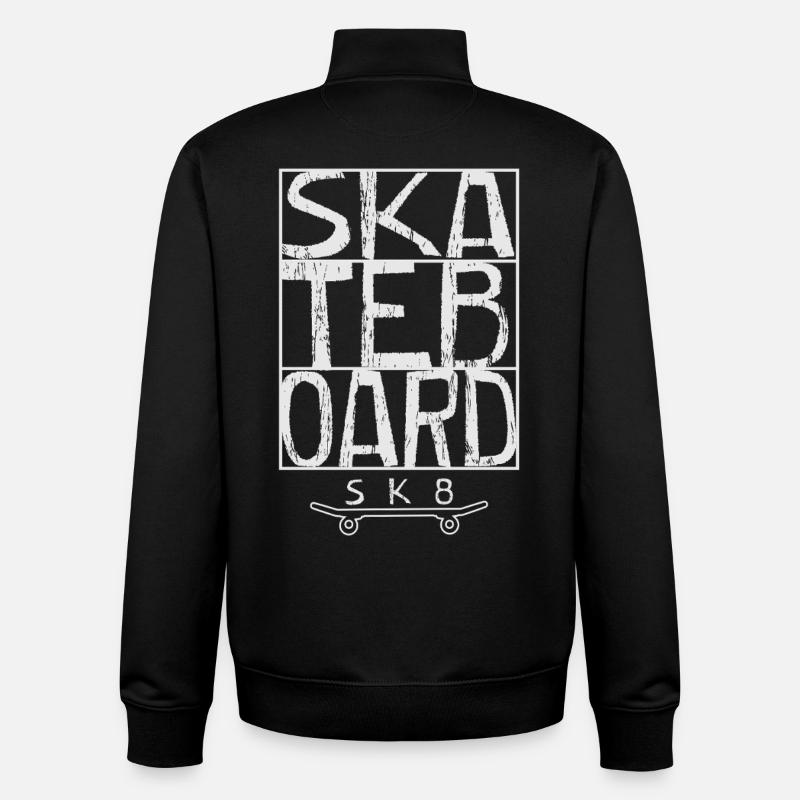 Skateboard - Unisex Organic Zip Sweatshirt von Stanley/Stella - Schwarz