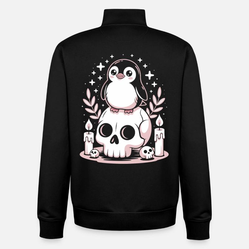 Kawaii Pastel Goth Pingouin - Sweat zippé unisexe en coton bio Stanley/Stella - noir