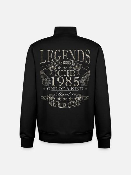 40th Birthday Legend October 1985 - Unisex Organic Zip Sweatshirt by Stanley/Stella - black