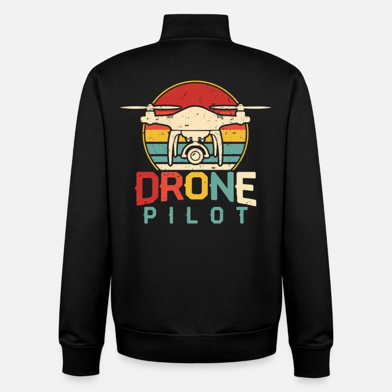 Drone - Sweat zippé unisexe en coton bio Stanley/Stella - noir