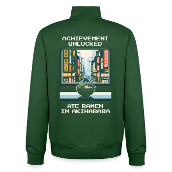 Achievement: Ramen in Akihabara | Tokyo Ramen - Unisex Organic Zip Sweatshirt by Stanley/Stella - bottle green - Back - AI Model Male 185 dark (185cm)